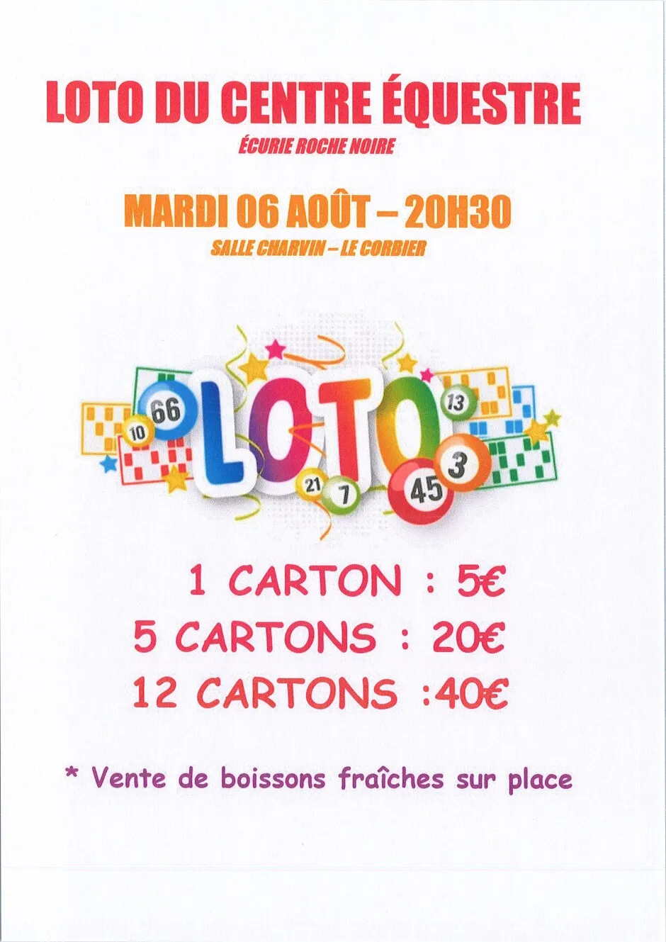 Loto du centre équestre "Ecurie Roche Noire"