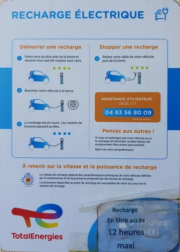 © Electric car terminal instruction - Corbier Tourisme