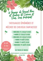 Ephemeral tattoos and fancy hair pieces at Grenier de Grand Père_Le Corbier