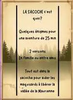 © Escape game - La sacoche, les secrets de maquisard_Le Corbier - Affiche escape game La Sacoche les secrets des maquinards