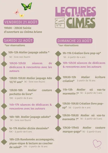 © Lectures en Cimes Festival - Office de Tourisme Le Corbier